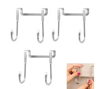 GYTFOG 3 PCS Over Door Hook, Tea Towel Holder for Kitchen, Space Saving Over The Door Hooks, No Drill Towel Hook, Multipurpose Door Hooks for Bathroom, Closet and Cabinet Organization