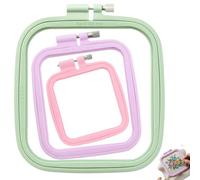 GYTFOG 3 Piece Set Embroidery Hoops, Cross Stitch Frame, Square Embroidery Hoop, Ideal for Small Embroidery Projects, Mini Embroidery Hoops for Art Craft Handy Sewing