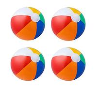 GYTFOG 4 Pack Inflatable Beach Balls, Kids Rainbow Beach Balls with Air Pump Bulk Beach Toys/Blow up Ball/Rainbow Beach Ball for Holiday Swimming Pool Party Beach Birthday Gift (12''/ 30 cm)