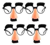 GYTFOG 4 Pcs Disguise Moustache Glasses, Halloween Disguise Glasses, Funny Big Nose Eyebrow Eyewear, Novelty Big Nose Disguise Glasses with Eyebrows and Mustache for Cosplay Halloween Birthday Party