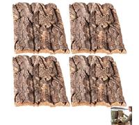 GYTFOG 4 Pcs Natural Reptile Cork Bark Squares, Reptile Vivarium Background Wall Decor, Terrarium Climbing Wood Log for Gecko, Lizard, Frog, Bearded Dragon, Fish Tank, Home and Office Decor,15 * 15cm