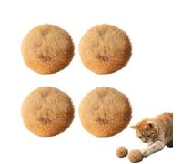 GYTFOG 4PCS Rabbit Fur Ball Cat Toy, Soft Fluffy Cat Toy Ball, Interactive Cat Pom Pom Balls for Indoor Cats, for Indoor Kittens & Adult Cats,Cat Toys for Chasing Batting Playing