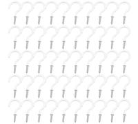 GYTFOG 50 PCS Small Hooks Screw in, White Cup Hooks, 1/2 Inch Mini Hooks for Wood, Ceiling, and Wall, Metal Screw Screw in Hooks, Small Hooks for Organization Home Office Plants (White)