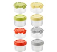 GYTFOG 8 PCS Sauce Pots, Small Food Containers with Lids, Small Frozen Food Storage Containers, Leak-proof Screw Top, for Jars Dips Salads Chutney Restaurants Takeaway, Fruit, Freezer Safe