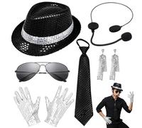GYTFOG 8Pcs Costume Accessories, 80s Dancer Rocker Star Cosplay Set