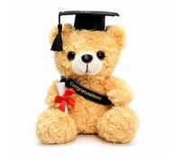 GYTFOG Graduation Teddy Bear, Graduation Presents, Soft Plush Toy with Grad Cap, 23 cm Brown Teddy Bear for Middle High School University College Graduates