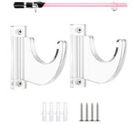 GYTFOG Lightsaber Wall Mount, Sword Wall Mount, Acrylic Display Stand for Katana Sword and Light Saber, Clear Transparent Design, Wall-Mounted Holder for Collectors and Cosplay Fans, 10*9*3cm