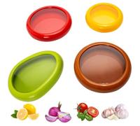 GYTFOG Silicone Fruit Storage Box, 4PCS Fresh Pods for Vegetables,Stretch Fresh Food Storage, Unique Seal, Keep Fruit and Veg Fresh,Reusable Fresh Pods for Fridge, Avocado, Onion & Tomato Storage