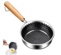 GYTFOG Small Non Stick Frying Pan, Egg Frying Pan Wooden Handle Skillet, Quick Breakfast Preparation, Mini Frying Pan for One Egg for Stovetops Induction Breakfast Shop, Dishwasher Safe