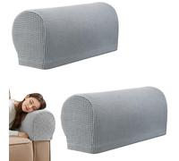 GYTFOG Sofa Arm Covers, Set of 2 Stretch Armchair Covers for Arms, Sofa Arm Covers Anti-Slip, for Sofa Protector, Couches Recliner, Furniture And Home Accessories (Light Grey)