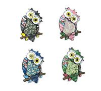 Gythara 4 pcs 4 Colors Cute Owl Theme Alloy Enamel Brooches Pins Bird Forest Animal Wildlife Cartoon Lapel Pins for DIY Jewelry Clothes Backpack Hats Jackets Badge Craft