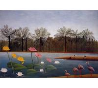 GYTRI CGFHJ Henri Rousseau Landscape Poster Color Prints Abstract Wall Art Picture《The Flamingoes》Henri Rousseau Canvas Painting For Home Decor 50x80cm Unframed