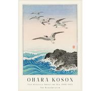 GYTRI CGFHJ Japan Ohara Koson Poster Color Prints Modern Wall Art Picture《Five Seagulls Above the Sea》Ohara Koson Canvas Painting For Home Decor 50x80cm Unframed
