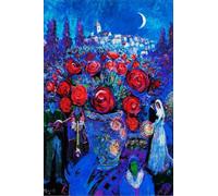 GYTRI CGFHJ Marc Chagall Poster Color Prints Abstract Wall Art Picture《Rose Flowers》Marc Chagall Landscape Canvas Painting For Home Decor 50x80cm Unframed