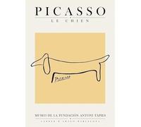 GYTRI CGFHJ Pablo Picasso Line Animal Poster Colorful Prints Abstract Wall Art Picture《The Dog》Pablo Picasso Canvas Painting For Home Decor 50x60cm Unframed