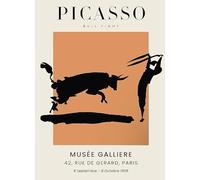 GYTRI CGFHJ Pablo Picasso Poster Colorful Prints Abstract Wall Art Picture《The Bullfighting 1》Pablo Picasso Canvas Painting For Home Decor 50x60cm Unframed