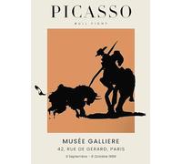 GYTRI CGFHJ Pablo Picasso Poster Colorful Prints Abstract Wall Art Picture《The Bullfighting 5》Pablo Picasso Canvas Painting For Home Decor 50x60cm Unframed