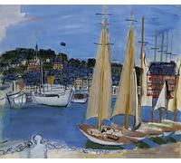 GYTRI CGFHJ Raoul Dufy Scenery Poster Abstract Prints Color Wall Art Picture《Ships at the Port》Raoul Dufy Canvas Painting For Home Decor 40x60cm Unframed