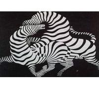 GYTRI CGFHJ Victor Vasarely Vision Poster Color Prints Abstract Wall Art Picture《Two Zebras》Victor Vasarely Canvas Painting For Parlor Decor 50x100cm Unframed