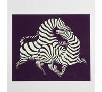 GYTRI CGFHJ Victor Vasarely Vision Poster Color Prints Abstract Wall Art Picture《Two Zebras》Victor Vasarely Canvas Painting For Parlor Decor 60x60cm Unframed