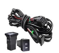 GYTTAK Car Front Foglight Compatible With Mitsubishi For Outlander 2006-2019 Car DRL Fog Light Assembly Angel Eye Lamp Daytime Running Light Bumper Fog Lamp 84501AJ00A(Harness Wire)