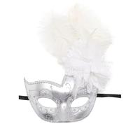 GYTTDERFL Masquerade Mask Feather Masquerade Masks Carnival Festival Accessory Performance Party Gifts Easter Halloween Eye Mask(White)
