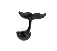 GYTTDERFL Retro Metal Hooks 1/3/5PCS Dolphin Tail Wall Coat Racks Clothes Hanging Hooks Home Whale Screw Towel Holder Bathroom Rack Kitchen(1 PC Matte Black)