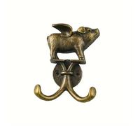 GYTTDERFL Retro Metal Hooks Flying Pig Wall Hook Polished Metal Coat Hanger with Easy Installation Vintage-Inspired Decorative for Coats Hats Bags