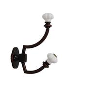 GYTTDERFL Retro Metal Hooks Pumpkin Ceramic Wall Hooks/Decorative Hook Antique Retro Coat Hangers Hanger Rack Metal Furniture(Crown White)