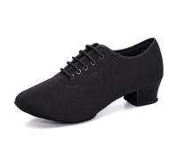 GYUBL Women's Lace-up Ballroom Latin Dance Shoes Closed Toe Low Heel Standard Salsa Tango Modern Jazz Practice Training Shoes
