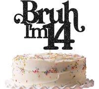 Gyufise 1 Pack Bruh I'm 14 Cake Topper Glitter Oh Yeah It's My 14 Birthday Cake Pick Dude Bro I'm 14 Fabulous Cake Decorations for Cheers to 14 Years Happy 14th Birthday Party Supplies Black