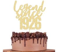 Gyufise 1 Pack Legend Since 1926 Cake Topper Glitter One Hundred Happy 100th Birthday Cake Pick Cheers to 100 Years Cake Decoration for 100th Birthday Wedding Anniversary Party Supplies Gold