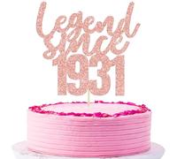 Gyufise 1 Pack Legend Since 1931 Cake Topper Glitter Seventy Happy 95th Birthday Cake Pick Cheers to 95 Years Cake Decoration for 95th Birthday Wedding Anniversary Party Decorations Supplies Rose Gold