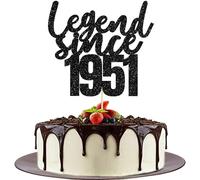 Gyufise 1 Pack Legend Since 1951 Cake Topper Glitter Seventy Happy 75th Birthday Cake Pick Cheers to 75 Years Cake Decoration for 75th Birthday Wedding Anniversary Party Decorations Supplies Black