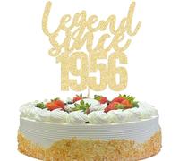 Gyufise 1 Pack Legend Since 1956 Cake Topper Glitter Seventy Happy 70th Birthday Cake Pick Cheers to 70 Years Cake Decoration for 70th Birthday Wedding Anniversary Party Decorations Supplies Gold