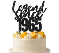 Gyufise 1 Pack Legend Since 1965 Cake Topper Black Glitter 60th Birthday Happy Birthday Cake Decoration Cheers to 60 Years for 60th Birthday Wedding Anniversary Party Decoration Supplies