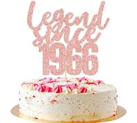 Gyufise 1 Pack Legend Since 1966 Cake Topper 60th Birthday Happy Birthday Cake Decoration Cheers to 60 Years for 60th Birthday Wedding Anniversary Party Decoration Supplies Rose Gold