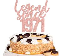 Gyufise 1 Pack Legend Since 1971 Cake Topper 55th Birthday Cake Decoration Happy Birthday Cheers to 55 Years for 55th Men Women Birthday Party 55 and Fabulous Party Decoration Supplies Rose Gold