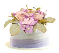 Gyufise 1 Pack Rose Flower Wreath Cake Topper Handmade Wedding Flower Cake Pick Decoration for Women Birthday Anniversary Party DIY Cake Decorations Supplies Purple