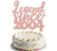 Gyufise 1 Pc Legend Since 2004 Cake Topper, Rose Gold, 21st Birthday, Anniversary, Wedding Party Decoration