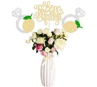 Gyufise 12Pcs Lemon Flower Centerpiece Sticks Assembled Glitter She found Her Main Squeeze Table Centerpiece Sticks for Bridal Engagement Party Baby Shower Birthday Party Cake Supplies Gold
