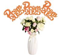 Gyufise 12Pcs Prom 2025 Centerpiece Sticks Prom Night Party 2025 Graduation Table Flower Sticks Class of 2025 Floral Decorations for 2025 Graduation Prom Party Supplies Orange