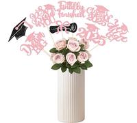 Gyufise 16Pcs Prom 2025 Centerpiece Sticks Class of 2025 Table Flower Centerpieces Sticks Congrats Grad Party Decorations for 2025 Graduation College Prom Party Supplies Pink