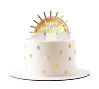 Gyufise 1Pc Acrylic Boho Sun First Birthday Cake Topper Hippie Sunshine Cake Topper Decorations for First Trip Around the Sun Baby Shower Cake Party Decoration Supplies