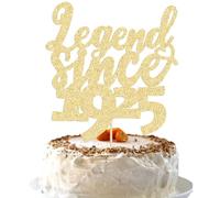 Gyufise 1Pc Legend Since 1925 Cake Topper Glitter 100th Birthday Cake Pick Cheers to 100 Years Happy 100th Cake Decoration for 100th Birthday Anniversary Wedding Party Cake Decorations Supplies Gold