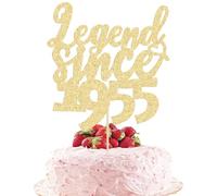 Gyufise 1Pc Legend Since 1955 Cake Topper Glitter 70th Birthday Cake Pick Cheers to 70 Years Happy 70th Cake Decoration for 70th Birthday Anniversary Wedding Party Cake Decorations Supplies Gold