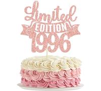 Gyufise 1Pc Limited Edition 1996 Cake Topper Glitter Thirty Happy 30th Birthday Cake Topper Cheers to 30 Years Cake Pick Decoration for 30th Anniversary Party Cake Decorations Supplies Rose Gold