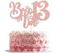 Gyufise 1Pcs 13th Birthday Cake Topper, Bro I'm 13 Cake Topper, 13 Officially Teenager Cake Pick Decorations for Teens Funny 13th Birthday Party Cake Decorations Rose Gold