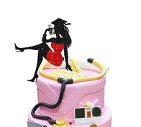 Gyufise 1Pcs 2025 Graduation Cake Topper with Glitter Grad Cap Diploma High Heel Girl Graduation Cake Pick 2025 Senior Graduation Cake Decorations for 2025 Girl Graduation Theme Party Supplies Red