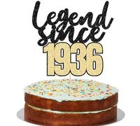 Gyufise 1Pcs Legend Since 1936 Cake Topper Glitter Ninety Five Happy 90th Birthday Cake Pick Cheers to 90 Years Cake Decoration for 90th Birthday Wedding Anniversary Party Decorations Supplies